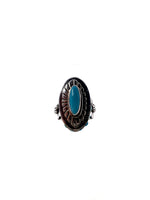 Silver SS 
Oblong
 Turquoise Bezel Ring