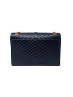 Saint Laurent Navy/Gold WDB! 
14 Matelasse Grain de Poudre Leather Chevron Envel