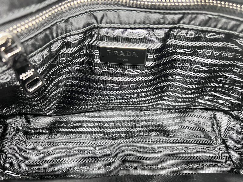 Prada Black/Silver WB! 
24 
Padded Re-Nylon
 Tote W/Strap