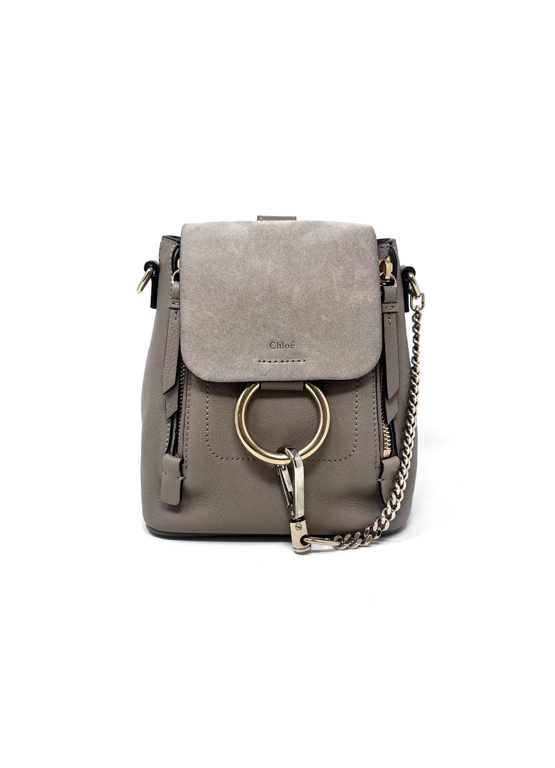 Chloe Light Taupe WDB! 
Faye
 Leather 
Suede Mini Backpack