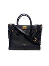 Louis Vuitton Black 
On My Side
 MM Monogram Tuft Leather Tote W/Strap