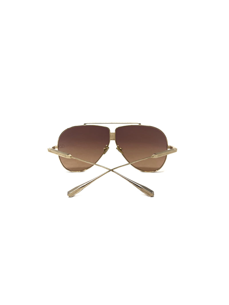 Valentino WWC! 
24 XVI Aviator Titanium Stud Sunglasses