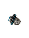 Silver SS 
Oblong
 Turquoise Bezel Ring