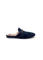 Gucci Navy W Shoe Size 36.5 
Princetown
 Horsebit Velvet Monogram Slip On Loafer