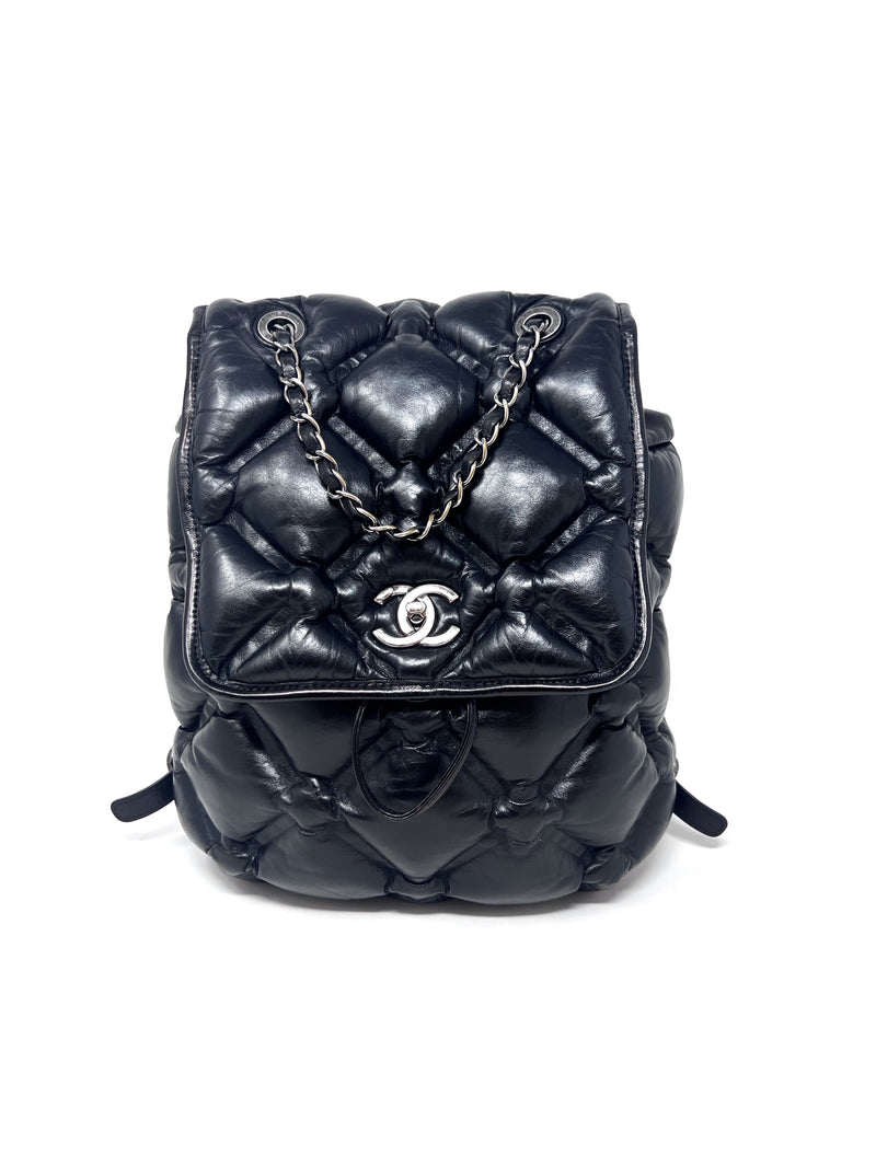 Chanel Black/Silver WDB! 
17 
Chesterfield
 Calfskin Puffer Quilted Backpack