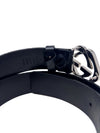 Gucci Size 80 Black WB! Interlocking Square GG Signature Leather Belt