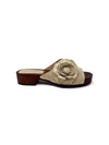 Chanel W Shoe Size 38 Beige 
23P Camellia CC Open-Toe Wooden Clog