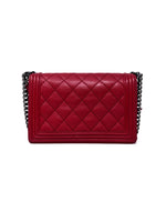 Chanel Red 
13-
14 LG Calfskin 
Stitch Boy Bag
