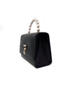 Jimmy Choo Black/Gold WB! 
Avenue
 Pearl Top Handle Leather Bag W/Strap