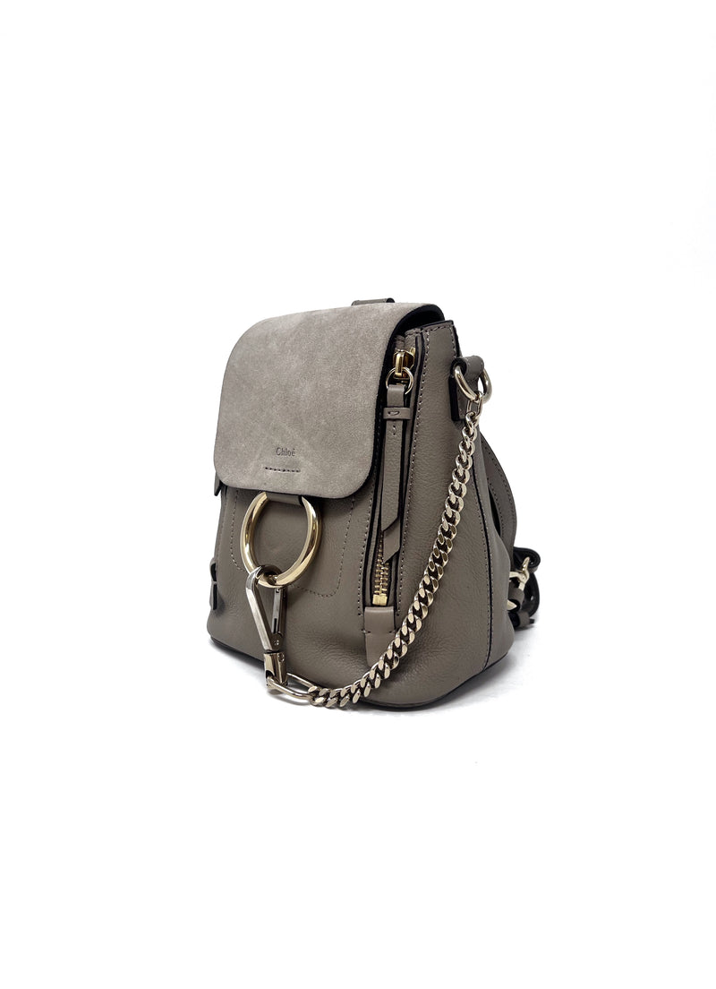 Chloe Light Taupe WDB! 
Faye
 Leather 
Suede Mini Backpack