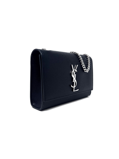 Saint Laurent 
Kate
 SM Grain De Poudre Embossed Chain Strap Crossbody