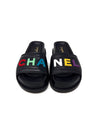 Chanel 37.5 
22 Logo Lambskin Platform Slides