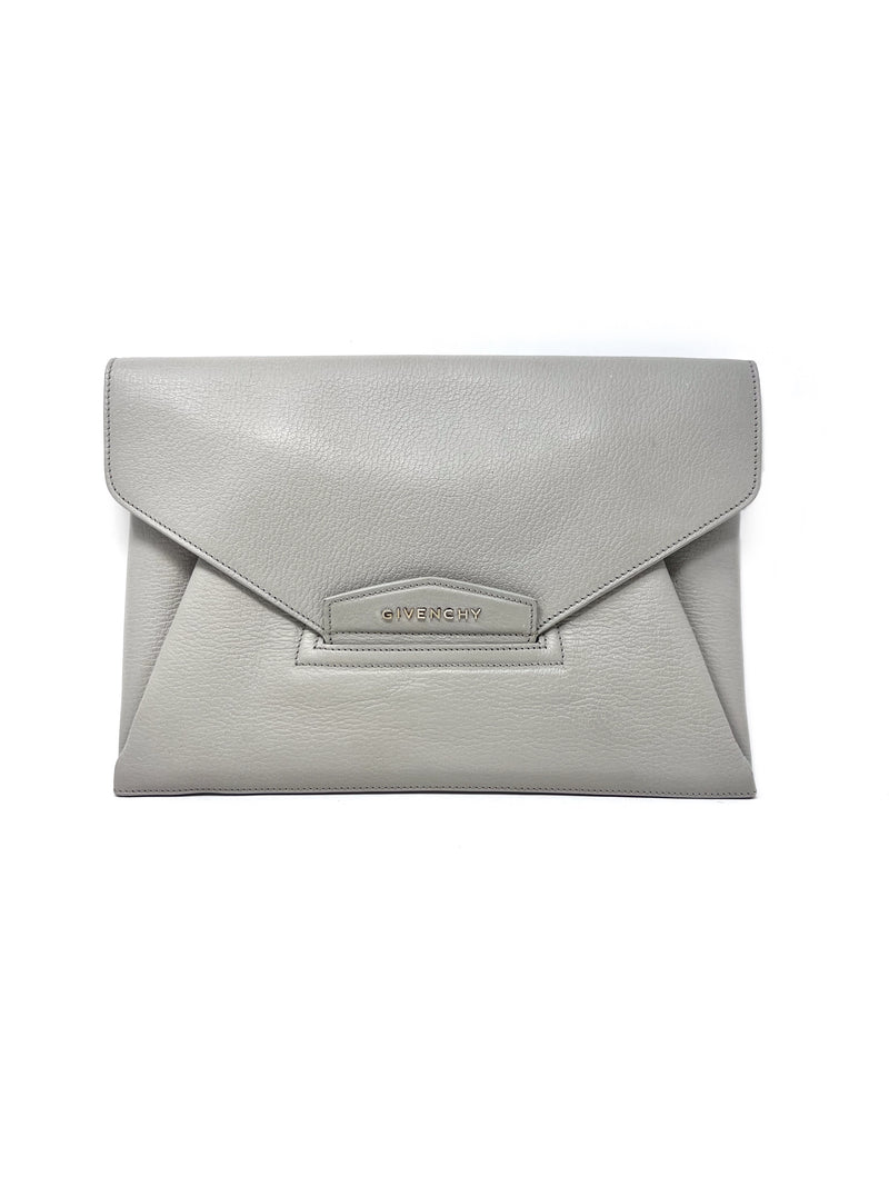 Givenchy Stone WDB! 
Antigona
 Pebbled Leather Envelope Clutch