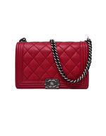 Chanel Red 
13-
14 LG Calfskin 
Stitch Boy Bag
