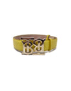 Burberry Size M Yellow/Gold WB! Double TB Logo Leather Belt