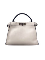 Fendi Bone 
Peekaboo
 MD Hand Stitched Selleria Tri-Color Bag W/Strap