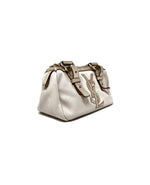 YSL Beige/Gold 
Kahala
 Mini Metallic Logo Boston Bag