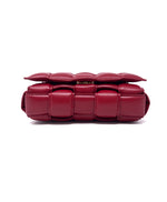 Bottega Veneta Red 
Cassette
 Lambskin Padded Intreccio Crossbody