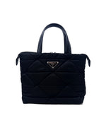 Prada Black/Silver WB! 
24 
Padded Re-Nylon
 Tote W/Strap