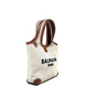 Balmain Luggage/Natural 
B-Army
 Logo Canvas Mini Grocery Bag