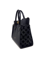 Louis Vuitton Black 
On My Side
 MM Monogram Tuft Leather Tote W/Strap