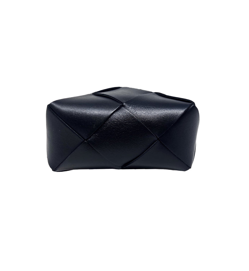 Bottega Veneta Black Intrecciato Lambskin Mini 
Cassette Camera
 Bag