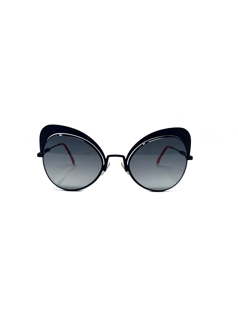 Fendi WC! 
Eyeshine
 Butterfly Metal Frame Sunglasses