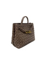 Bottega Veneta 
24 SM 
Andiamo
 Leather Intrecciato Knot Detail Bag