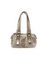 YSL Beige/Gold 
Kahala
 Mini Metallic Logo Boston Bag