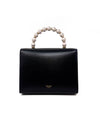 Jimmy Choo Black/Gold WB! 
Avenue
 Pearl Top Handle Leather Bag W/Strap