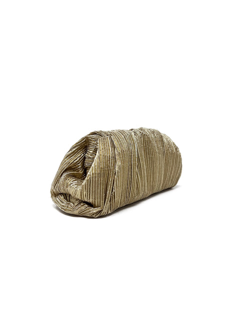 Loeffler Randal Gold 
Bailey
 Pleated Pouch Clutch