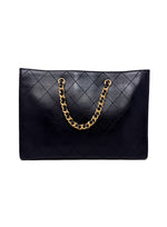 Chanel Black 
24 Double Handle Calfskin Stitched CC Logo Tote (Missing Pouch)