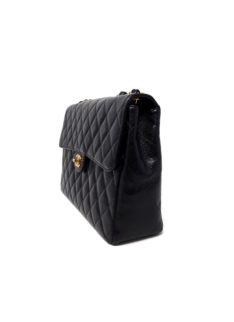 Chanel Black/Gold 
97-
99 Caviar Jumbo Single Flap Bag