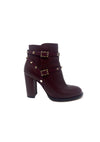 Valentino Size 37 Pebbled Leather Rockstud Trim Bootie