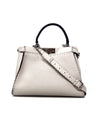 Fendi Bone 
Peekaboo
 MD Hand Stitched Selleria Tri-Color Bag W/Strap