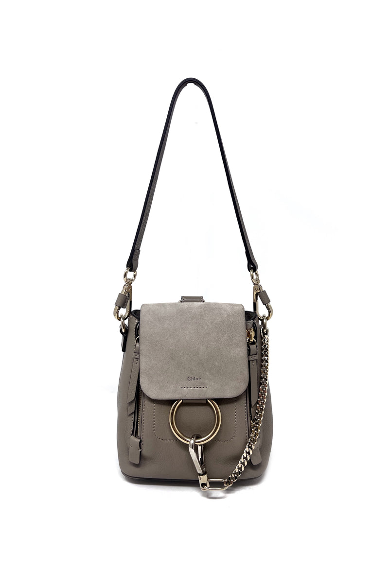 Chloe Light Taupe WDB! 
Faye
 Leather 
Suede Mini Backpack