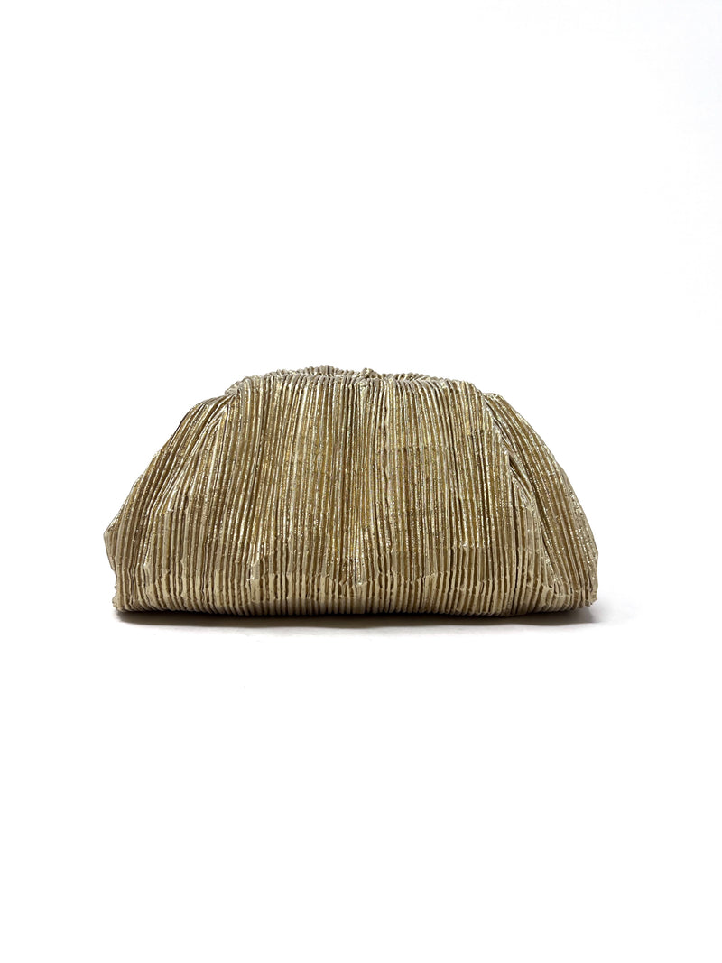 Loeffler Randal Gold 
Bailey
 Pleated Pouch Clutch