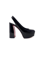 Christian Louboutin Size 37.5 
Movida
 Patent Slingback Platform Chunky Heel