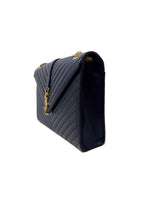 Saint Laurent Navy/Gold WDB! 
14 Matelasse Grain de Poudre Leather Chevron Envel