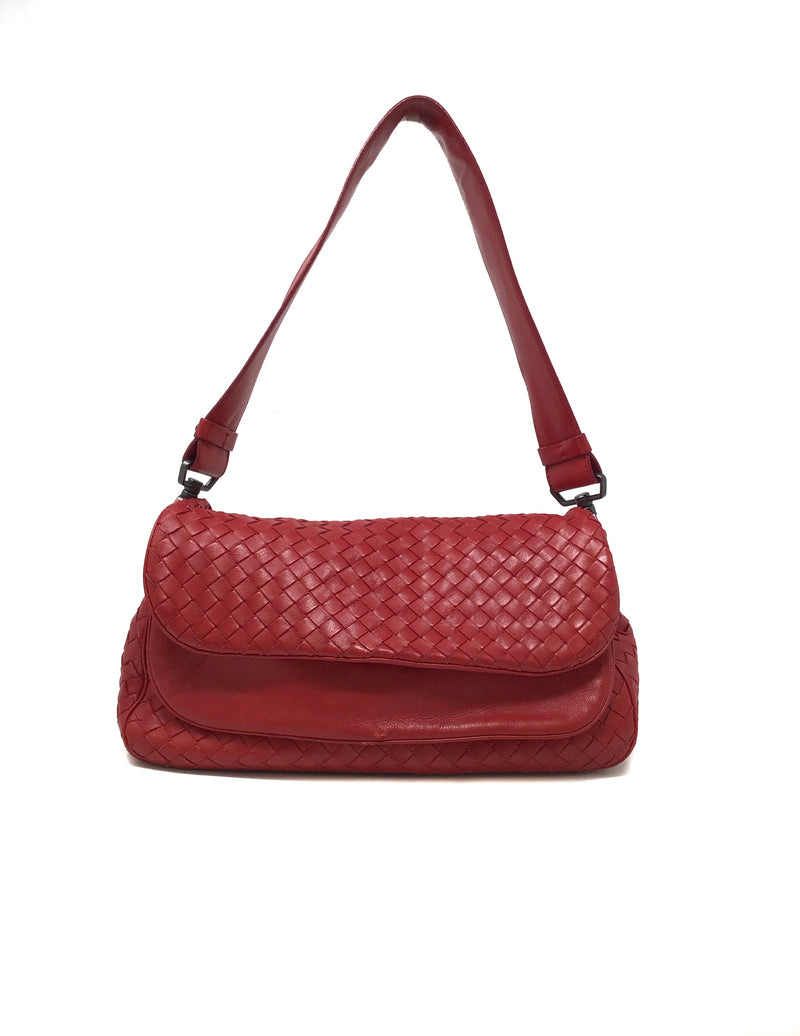 Bottega Veneta Red WDB! Intrecciato Flap Shoulder Bag 
Mirror