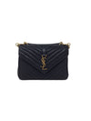 Saint Laurent 
College
 MD Matelasse Lambskin V-Flap Crossbody