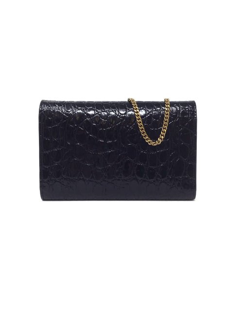 Saint Laurent WDB! 
Uptown
 Turtle Embossed Envelope Wallet on Chain