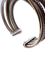 David Yurman Three Row SS 18K Gold Rope Cuff