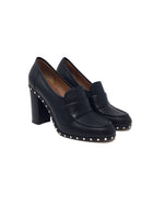 Valentino 41 Black Soul Rockstud Loafer Block Heel