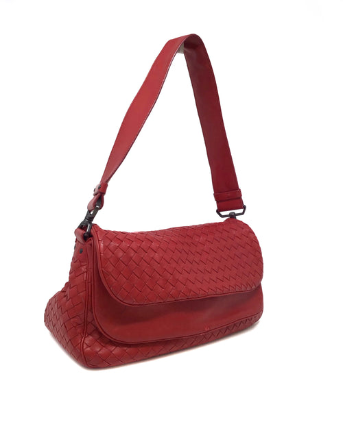 Bottega Veneta Red WDB! Intrecciato Flap Shoulder Bag 
Mirror