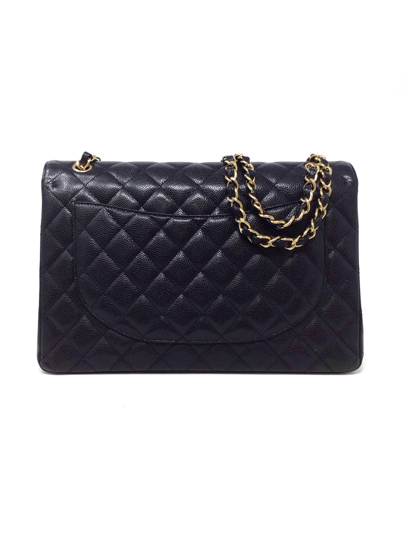 Chanel Black/Gold 
14-
15 Maxi Caviar Double Flap