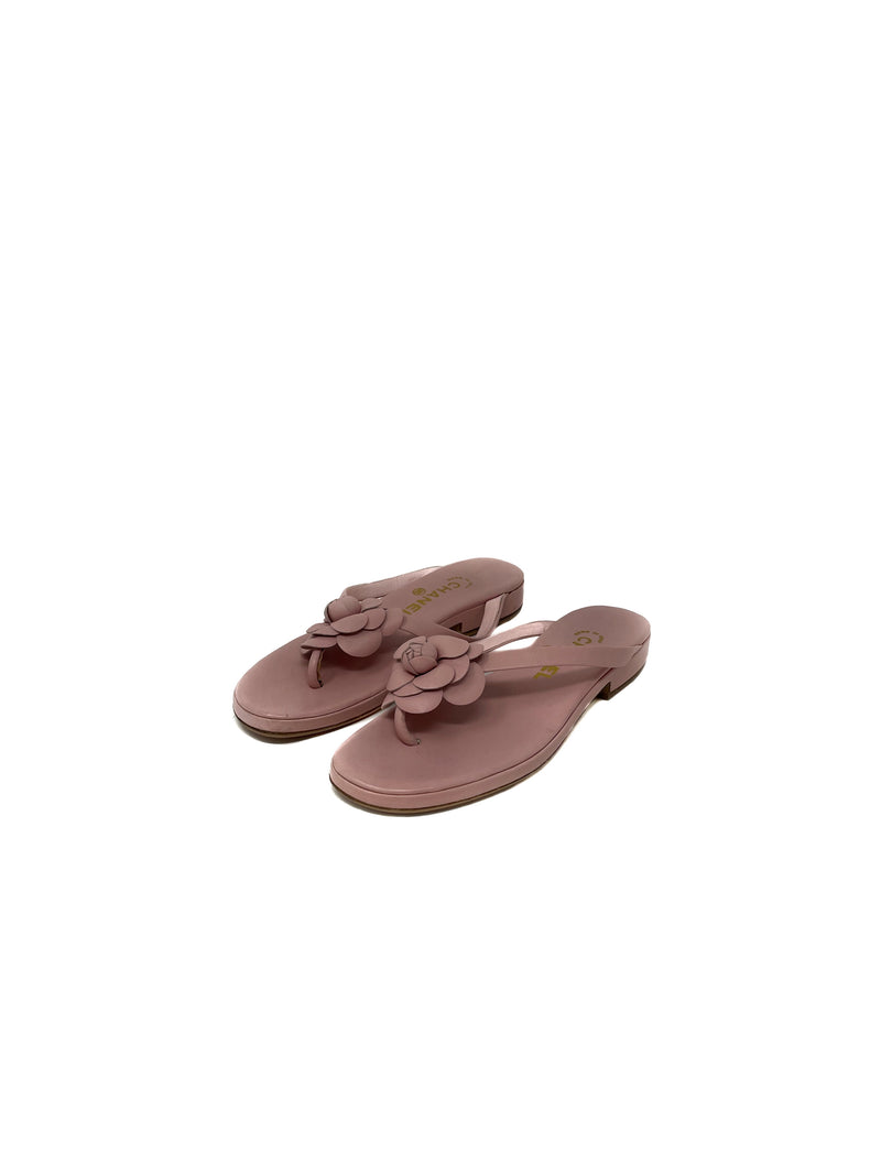 Chanel Camellia Lambskin Sandal 39.5