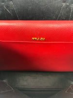 Prada Red Saffiano Leather Medium 
Double Tote
 Bag