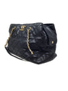 Chanel Black/Gold 
11 
Retro Chain
 Stitched/Perforated Quilted Calfskin Satchel