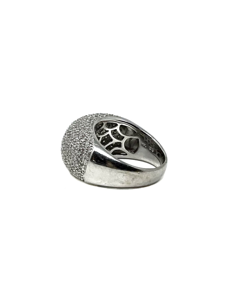 White gold micro pave dome ring